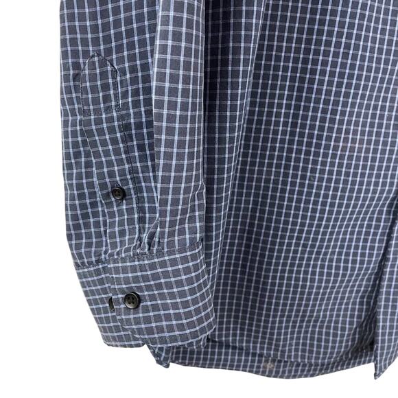Van Heusen Studio No Iron Windowpane Check Shirt Size Large - Picture 8 of 8
